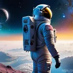과학 도서 추천 리스트 - **Prompt 1: Cosmic Voyage of Wonder**
    "A lone astronaut, wearing a sleek, full-body space suit w...