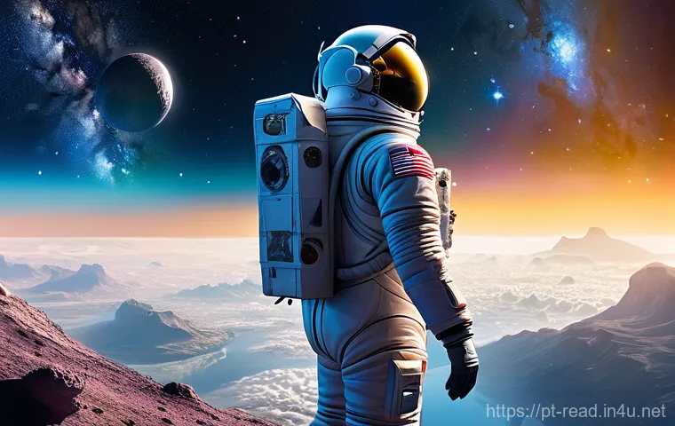 과학 도서 추천 리스트 - **Prompt 1: Cosmic Voyage of Wonder**
"A lone astronaut, wearing a sleek, full-body space suit w...